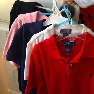 - 5 pieces. Ralph Lauren boy polo shirts sizes 7-8. Medium.